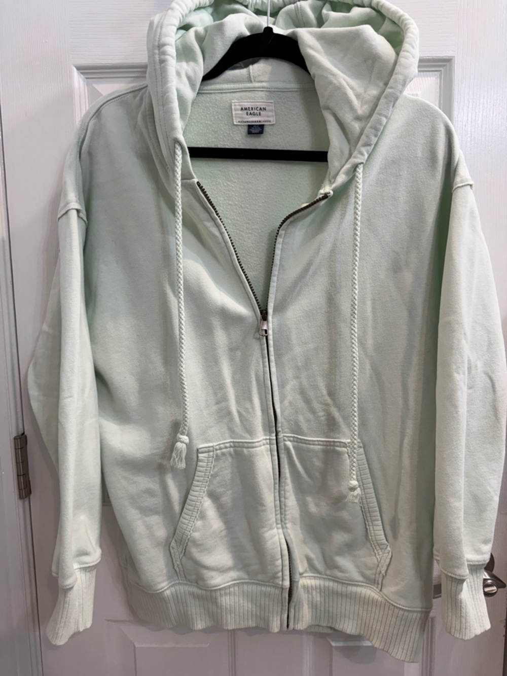 American Eagle Outfitters Mint Green Full-Zip Hoodie